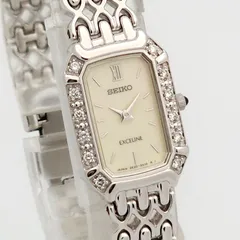 ★美品 SEIKO セイコー エクセリーヌ 2E20-7460 QZ 動作品 シェル ダイヤベゼル