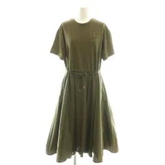 モンクレール MONCLER ABITO DRESS ワンピース 半袖 ロング コットン XS カーキ /NR ■OS