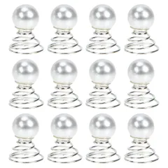 【数量限定】成人式 ブライダル 卒業式 ウェディング 結婚式 和装 コイル 浴衣 スクリューピン 編み込み パールピン 髪飾り アップヘア ヘアクリップ ヘアアクセサリー 20本セット (ホワイト ヘアピン スパイラル / パール 1.5cm) KESYOO