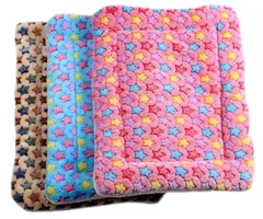 【特価】可愛い ペット犬 猫 クッション布団 フリース マット ブランケット秋冬防寒 洗える ペット用ベッド ぐっすり眠る 快適 暖かい 犬小屋/ケージ/お部屋/車内/玄関 星柄 クーラー用 (1個色ランダム) ふく福 (S:38*46cm)