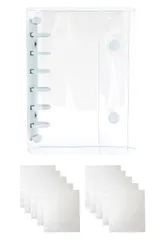 女の子 6穴 男の子 台紙 A7 シール収納 透明 バインダー 推し活グッズ(A7/シーグラス) シール帳