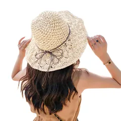 帽子 レディース 麦わら帽子 ハット ストローハット レディース 日焼け uvカット 日除け帽子 小顔効果 つば広 春夏 大きいサイズ