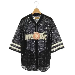 ヒステリックグラマー HYSTERIC GLAMOUR 24SS FLAME LOGO柄ジャカード ZIP UPシャツ 半袖 F 黒 01241AH08 /NR ■OS