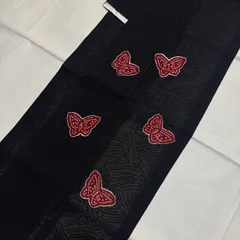 絞り　付下げ　絽　蝶　黒のサムネイル