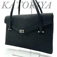 【B4920】 KATORIYA 香鳥屋 トートバッグ ブラック 肩掛け スクエア型 レディース フラップ 無地 フォーマル シルバー金具