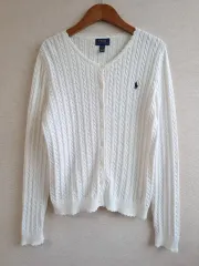 ポロラルフローレン ケーブル編み ニット カーディガン 白