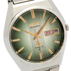 SEIKO セイコー タイプⅡ 0903-8140 QZ 動作品 カットガラス 緑