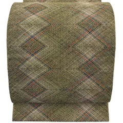 【美品】 袋帯 秀品 幾何学模様 金糸 鶯色 全通 正絹 【中古】