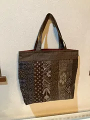 大島紬泥染トートバッグa