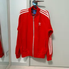 (ヴィンテージ) adidas 3本線 トラックジャージ レッド 白赤 ジャージ ファイヤーバード ジップアップ ジャケット