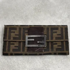 FENDI フェンディ ズッカ FFロゴ キャンバス レザー 長財布 二つ折り長財布 ロングウォレット ウォレット 財布 小物 ホック フラップ メンズ レディース ユニセックス 人気 定番 高級 ブランド ビンテージ OLD FF金具