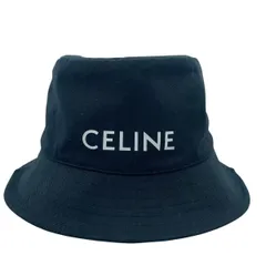 【中古】CELINE セリーヌ ロゴバケットハット ブラック 2AU5B968P Lサイズ ブラック バケットハット 25024283 RD