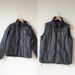 PUMA プーマ メンズ ジャケット + ダウンベスト 分離型 グレー L 105