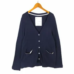 PLEASED CLOTHES フェリシモ ふんわり カーディガン ロング Vネック コットン 長袖 LL 紺 ネイビー 大きいサイズ