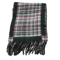 ザ・ダファー・オブ・セントジョージ The DUFFER of ST.GEORGE チェック マフラー ストール リバーシブル フリンジ ブラック グレー ピンク