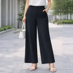 쎄샵 ST213 接触冷感 スーツ ワイドパンツ ブラック 77-1個