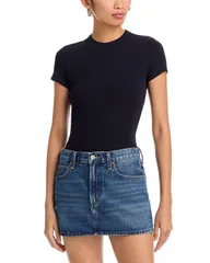 フレーム レディース トップス Tシャツ リブ FRAME Ribbed Tee Black ブラックのサムネイル