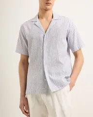 オールバー ブラウン メンズ トップス シャツ ボタンダウン ダウン Orlebar Brown Maitan II Beach Stripe Seersucker Button Down Shirt BlueWhite ホワイト