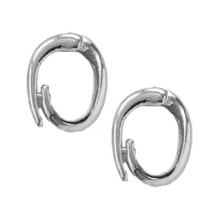 【新品】 [ROQUE] バチカン クリッカー カスタマイズ チャーム ネックレストップ ペンダント 留め具 開閉式 同色2個SET (Large/シルバー) 1