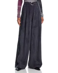 ヘルムート ラング レディース ボトムス カジュアルパンツ ワイドレッグ パンツ Helmut Lang Double Pleat Wide Leg Belted Pants Indigo インディゴのサムネイル
