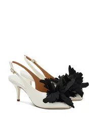 フェラガモ レディース シューズ パンプス レザー FERRAGAMO Womens Gemma 70 Embellished Leather Slingback Pumps Cloud