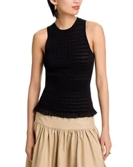 スリーワンフィリップリム レディース トップス タンクトップ フリル 31 Phillip Lim Ruffled Hem Tank Top Black ブラックのサムネイル