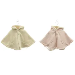 ラルフローレン RALPH LAUREN リバーシブル ポンチョ マント フリース ボア ロゴ刺繍 女の子 ピンク 白 ホワイト /GV ■GY14