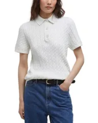 バブアー レディース アウター ニット・セーター ポロシャツ Barbour Hartland Knitted Polo Sweater Cloudのサムネイル