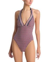 로빈 피코네 여성 수영복 상하 세트 Robin Piccone Simone Piece Swimsuit NavyRed 네이비