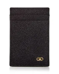 フェラガモ レディース アクセサリー 財布 レザー FERRAGAMO Micro Gancio Leather Money Clip Card Case Neroのサムネイル