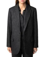 ザディグ エ ヴォルテール レディース アウター ジャケット・ブルゾン ブレザー Zadig Voltaire Viva Car Shimmer Blazer Noir