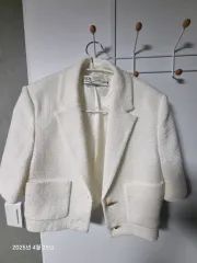 ZARA ザラ 白 ツイード クロップド ジャケット