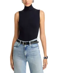 マジェスティック レディース アウター ニット・セータートルネック ノースリーブ Majestic Filaturesleeveless Turtleneck Top Marineのサムネイル