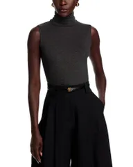 マジェスティック レディース アウター ニット・セータートルネック ノースリーブ Majestic Filaturesleeveless Turtleneck Top Anthracite Chineのサムネイル