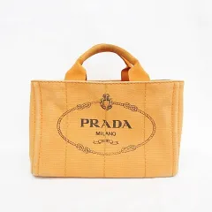 プラダ PRADA カナパ S ミニ トートバッグ キャンバス オレンジ ☆AA★