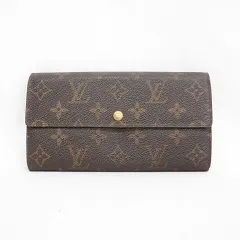 ルイヴィトン LOUIS VUITTON モノグラム ポシェットポルトモネクレディ 財布 長財布 二つ折り 茶 ブラウン M61726