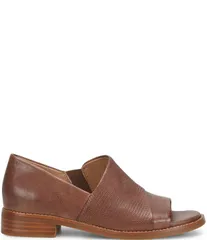 ソフト レディース シューズ パンプス レザー ヒール Sofft Naydeen Embossed Leather Block Heel Shooties Cafe