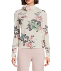 マレーラ レディース トップス シャツ タートルネック フラワー柄 プリント フラワー Marella Milcippo Floral Printurtleneck Long Sleeve Topowのサムネイル