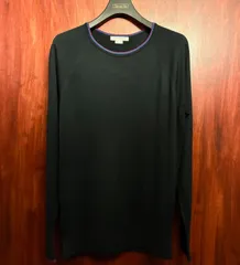 ▲訳あり商品▲ MADE IN ENGLAND製 JOHN SMEDLEY ONE Extra Fine Merino Wool クルーネックセーター ブラック Sサイズのサムネイル