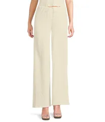 ジービー レディース ボトムス カジュアルパンツ ワイドレッグ ニット GB Coordinating Knit Pucker Tie Waist Wide Leg Pants Butter