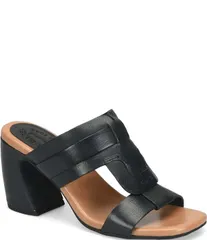 コークイーズ レディース シューズ サンダル レザー ヒール KorkEase Brynn Leather Block Heel Slide Sandals Black ブラック