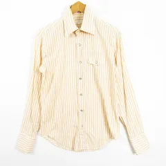 ボナジョルナータ BUONA GIORNATA シャツ 長袖 綿 S オレンジ ストライプ kz11797