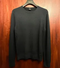 HUGO BOSS クルーネックウールシルクセーター チャコールグレー Sサイズのサムネイル