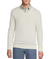 ダニエル クレミュ メンズ アウター ニット・セーター Vネック セーター Cremieux Blue Label VNeck Cashmere Sweater Ecru エクリュのサムネイル