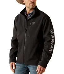 アリアト メンズ アウター ジャケット・ブルゾン トール ロゴ ジャケット Ariat Big Tall Logo Softshell Jacket Black ブラックのサムネイル