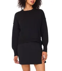 ワンステート レディース アウター ニット・セーター リブ セーター ニット 1 STATE Ribbed Knit Round Neck Long Dolman Sleeve Sweater Rich Black ブラック