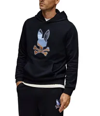 サイコバニー メンズ アウター パーカー・スウェット ニット パーカー Psycho Bunny Dante Embroidery Knit Hoodie Black ブラックのサムネイル