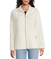 トッミーバハマ レディース アウター コート ジャケット Tommy Bahama Aruba Cable Jacquard Zip Front Jacket Coconut