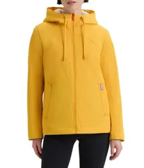 ハンター レディース アウター コート ジャケット Hunter Blake Canvas Hooded Neck Short Zip Front Rain Jacket Yellow イエローのサムネイル