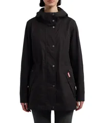 ハンター レディース アウター コート コットン ジャケット Hunter Adela Cotton Canvas Hooded Neck Adjustable Waist 2Way Zip Fronのサムネイル